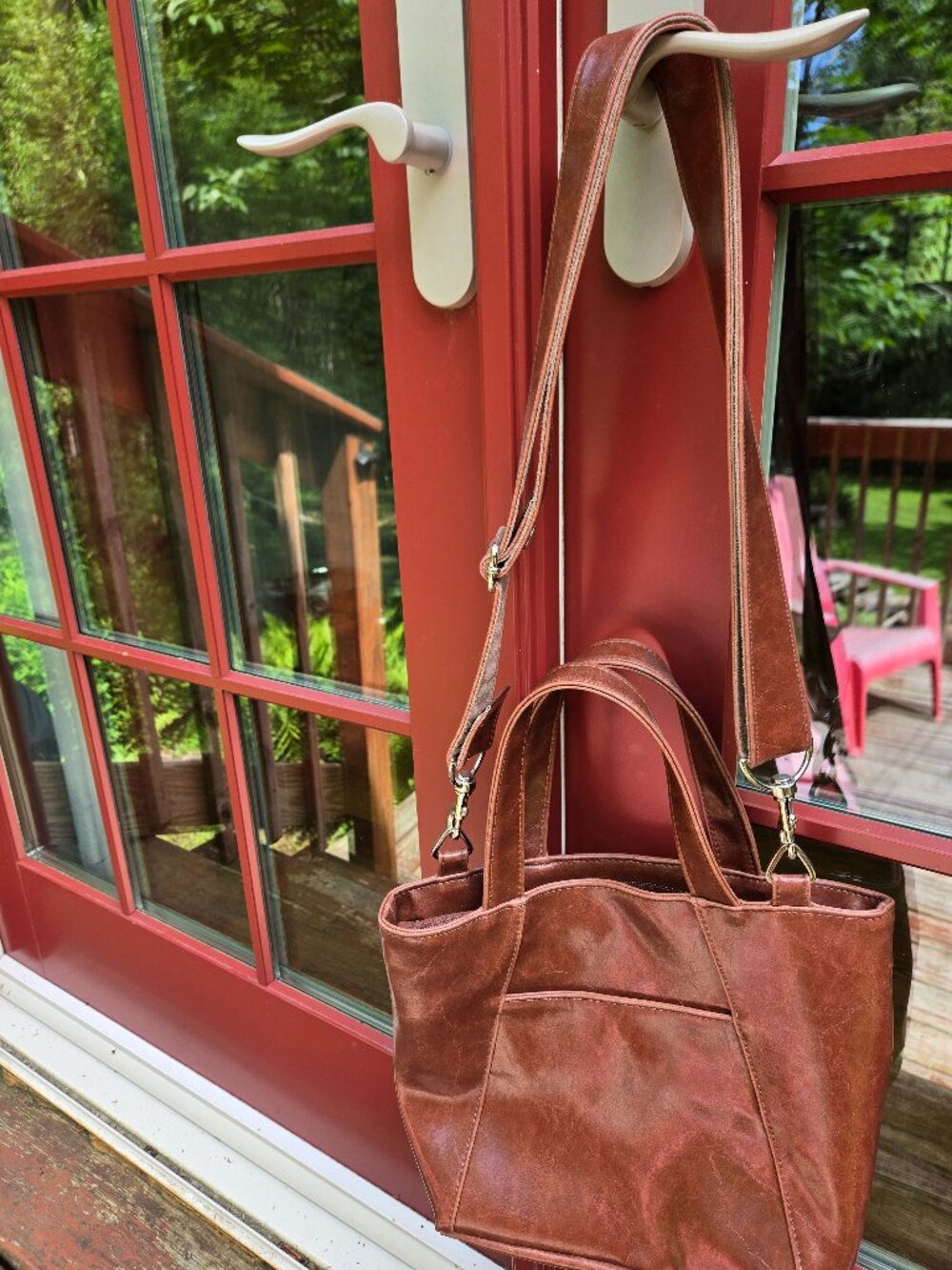 Small Troubadour Tote - Coated Canvas (in the color ale brown; NWOT NEVER WORN)